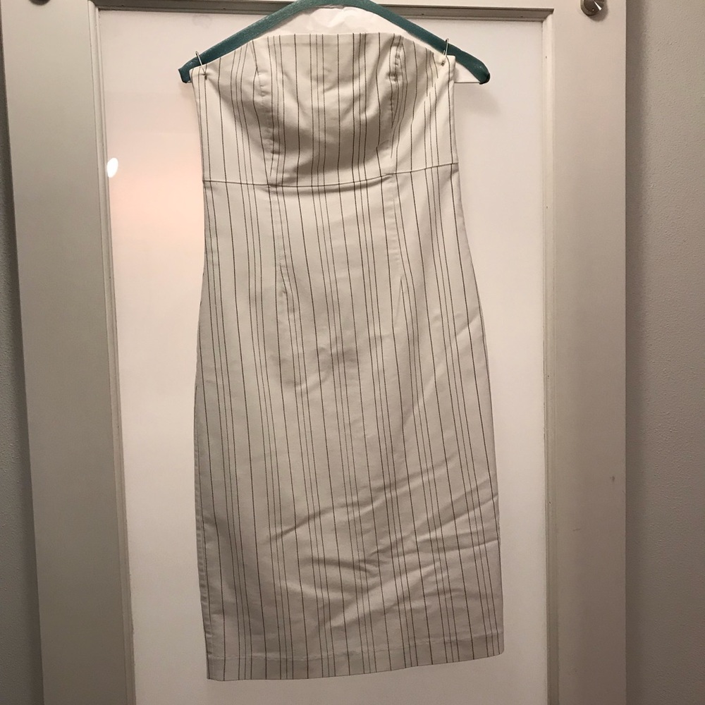 Studio Y Pinstriped Strapless Dress